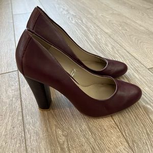 Worn once express burgundy color heels